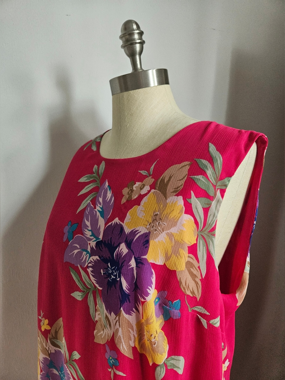 LAUREN RALPH LAUREN Pink Floral Georgette Ruffle Shift Dress | SZ 16 - Picture 5 of 9